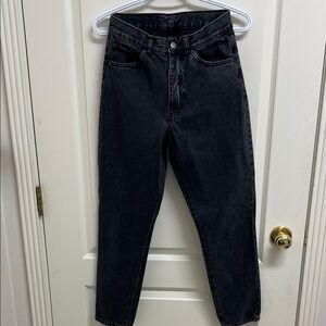 Dr. Denim Black Tapered Leg High Waisted Ankle Length Denim Jeans | Size 24